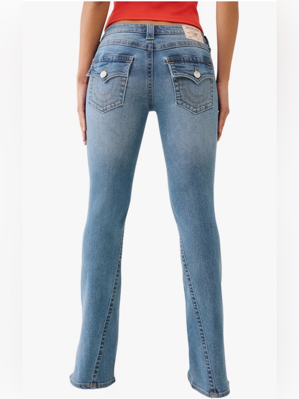 True Religion Joey Mid-Rise Flap Flare Jeans, Light Wash, NWT, Women’s Multiple